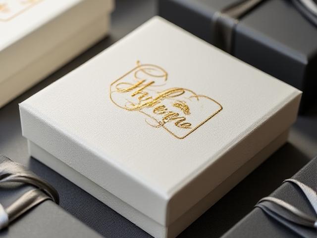 ブランドロゴが箔押しされた豪華なオリジナル時計ボックス